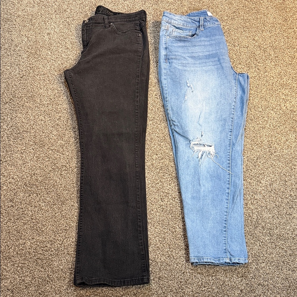 Wrangler Black and Time and True Blue Denim Jeans, size 13/14